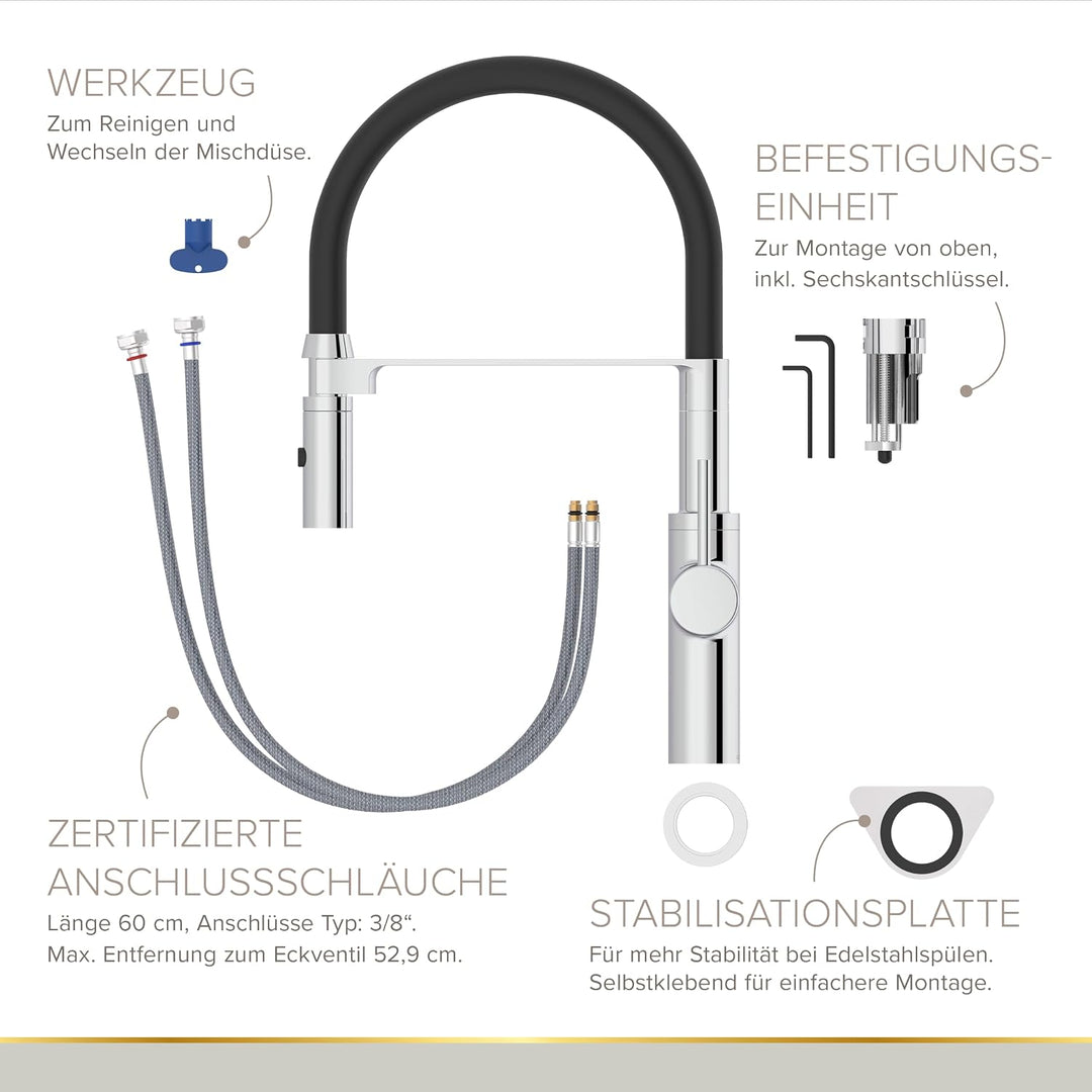 Lenz NALU Küchenarmatur chrom 46070202, Chrom
