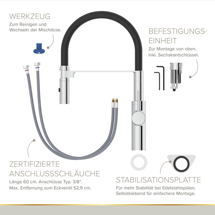 Lenz NALU Küchenarmatur chrom 46070202, Chrom