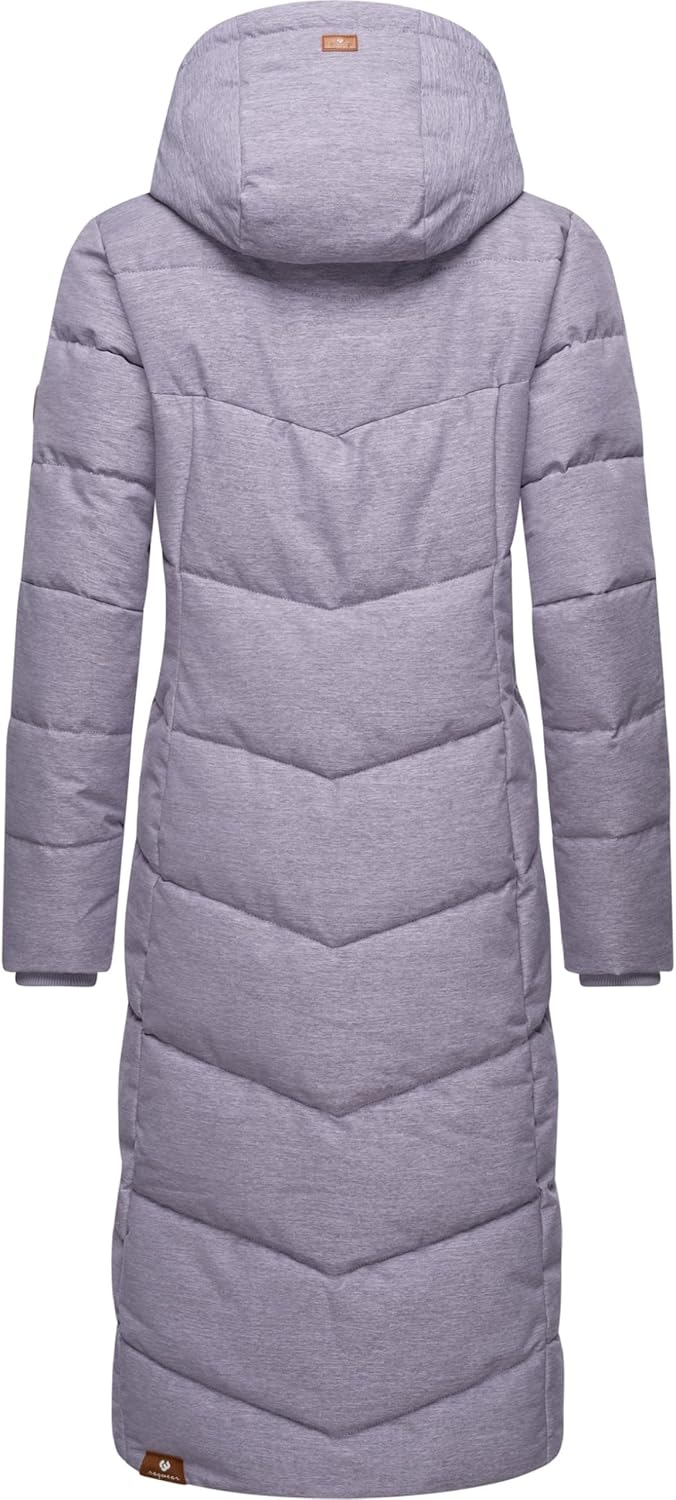 Ragwear Damen atmungsaktiver Wintermantel Warmer wasserdichter Steppmantel lang mit Kapuze Pavla Lon