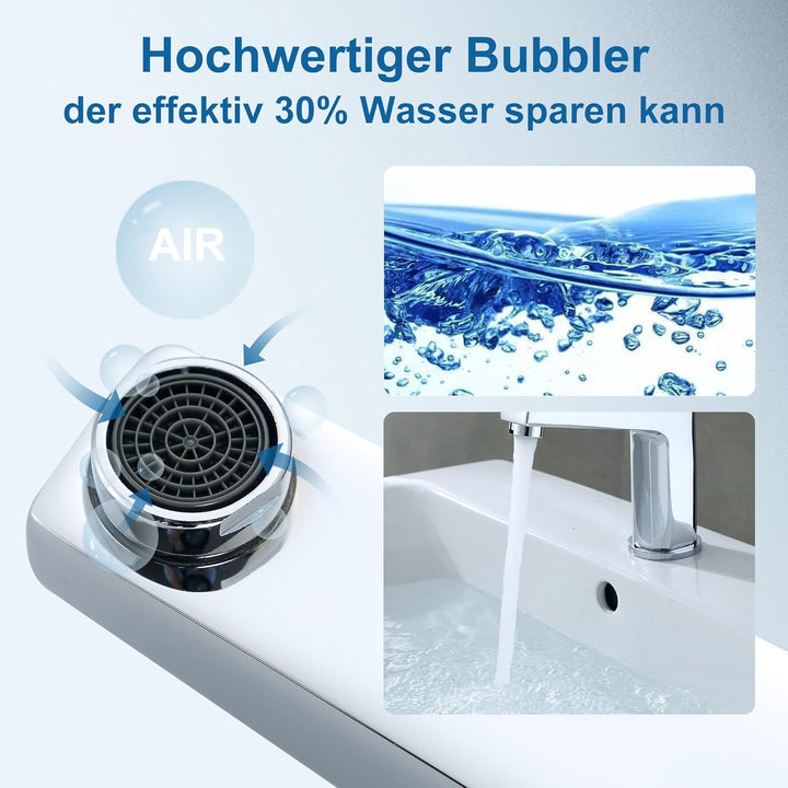 Florenta Wasserhahn Bad Messing Einhebel-Waschtischarmatur mit 50cm Anschluss, Chrom Einhandmischer