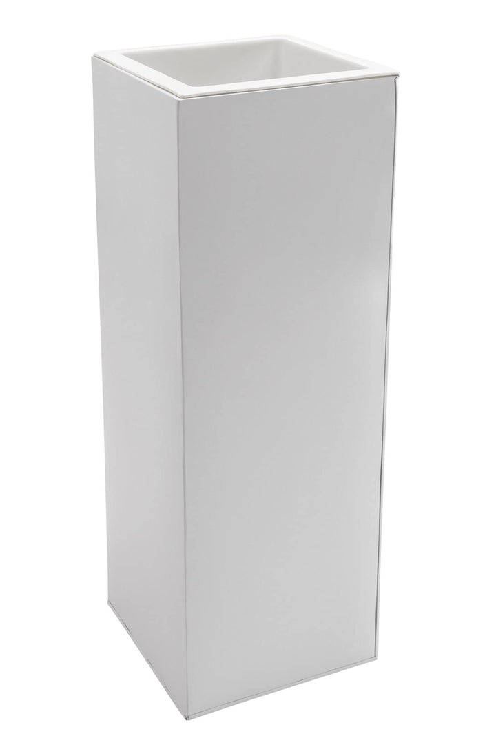 Einzel Zink Blumenkübel "Block" 100 cm, Weiss, inkl. Bewässerungsystem Weiss 100x40x40, Weiss 100x40