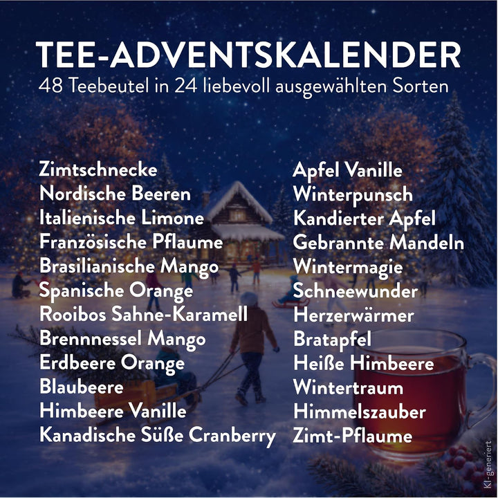 Messmer Tee-Adventskalender 2026-24 Türchen mit 48 Teebeuteln