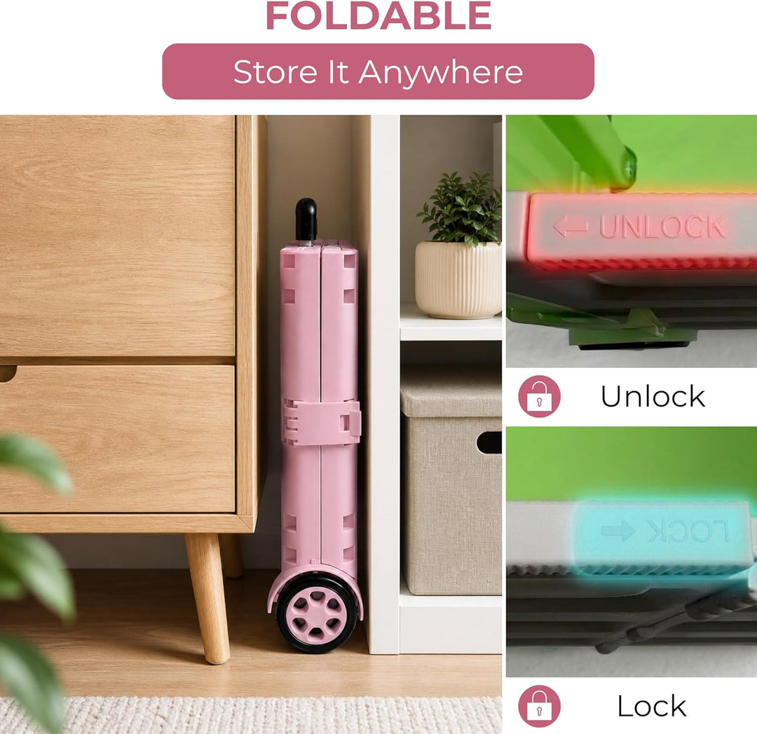 Faltbarer Einkaufstrolley 34 L | Klappbare Transportbox, Mit Rollen und Teleskopgriff, Für Supermark