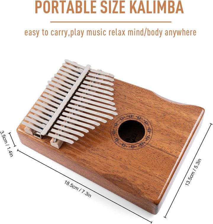 Shaevle Kalimba Daumenklavier, 17 Tasten Musikinstrument Inkl. Fingerklavier Tragetasche Stimmhammer