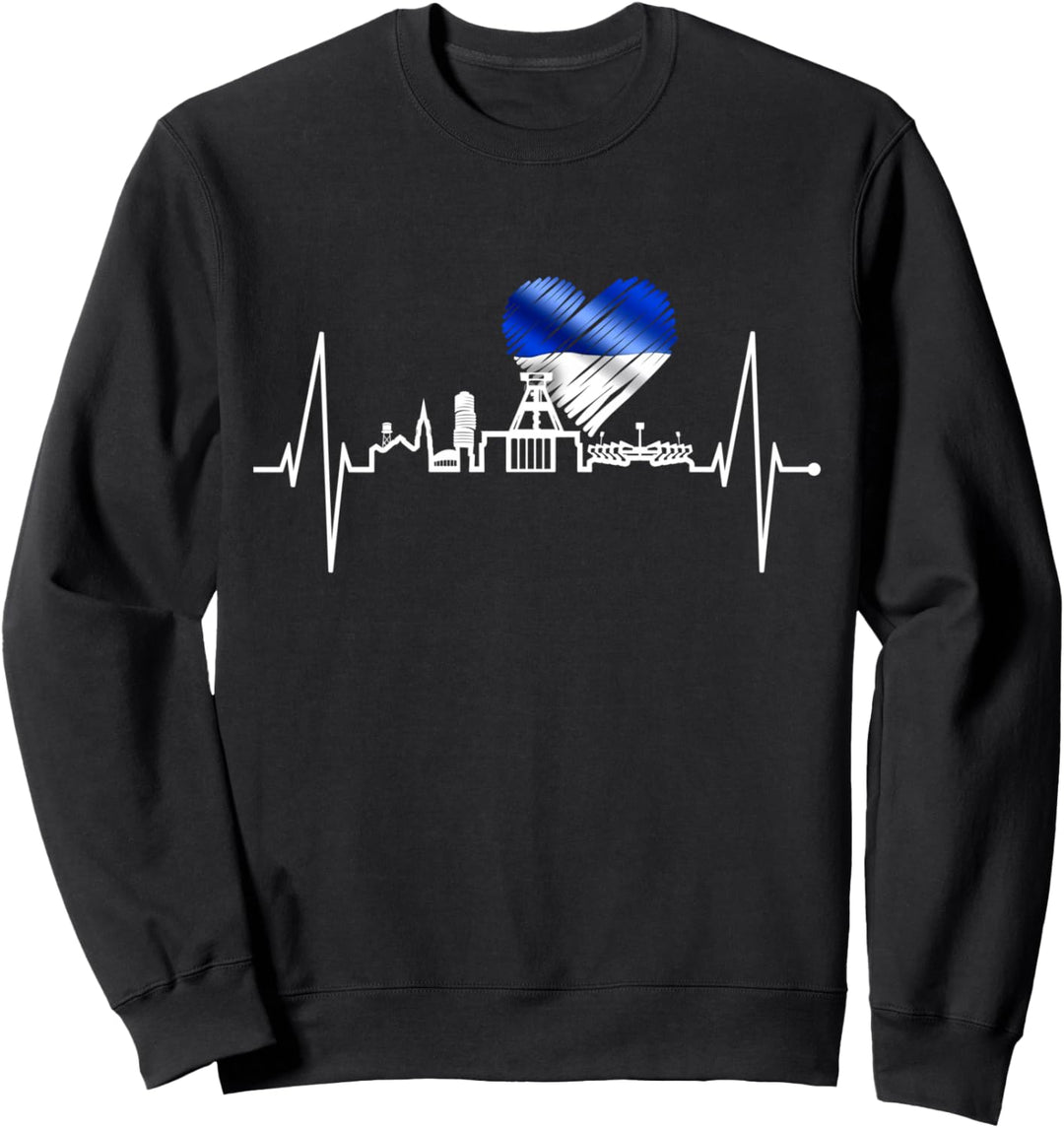 Bochum Skyline Herzschlag Herz Ruhrpott Kohle Heimat Bochum Sweatshirt