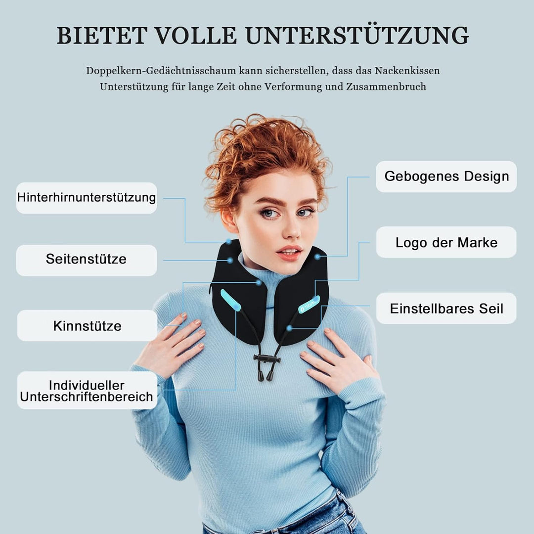 Nackenkissen Reise, Komfort Nackenkissen Flugzeug Auto-Kopfstütze Luxuriös Flugzeug Kinnstütz Travel