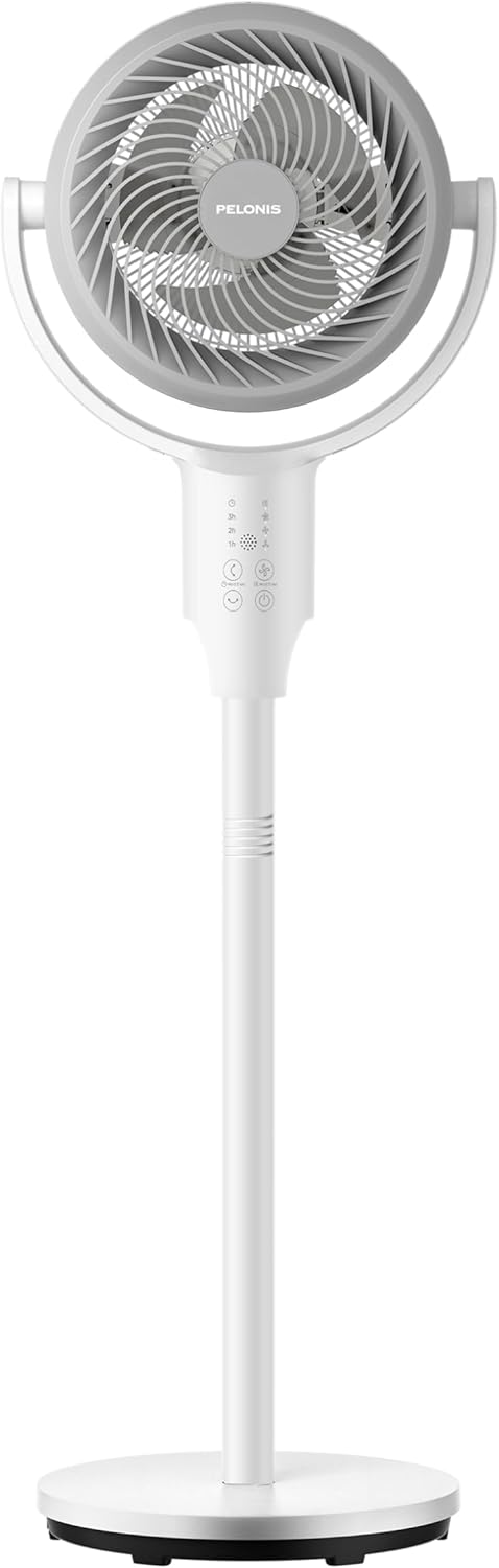 PELONIS Leiser Standventilator, 2-In-1 Standventilator mit Fernbedienung, 1500m³/h Luftvolume Luftzi
