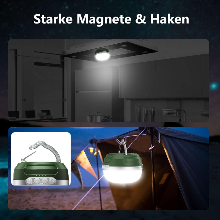 LED Campinglampe 8400mAh akku, RGB Farbwechsel Camping Laterne mit USB C Aufladbar, 5 Lichtmodi, Stu