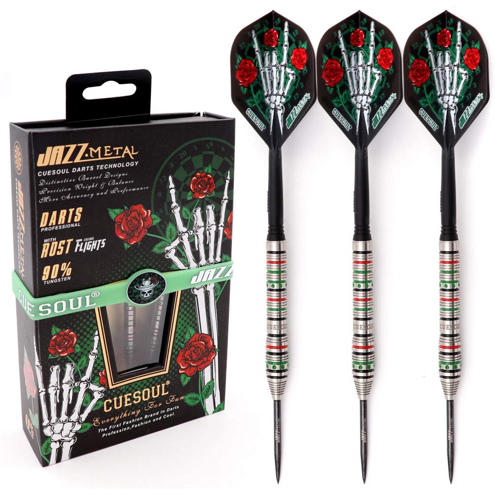 CUESOUL Jazz-Metal 21/23 / 25g Stahlspitze 90% Wolfram Dart Set mit integrierten ROST Flights CSJM-J