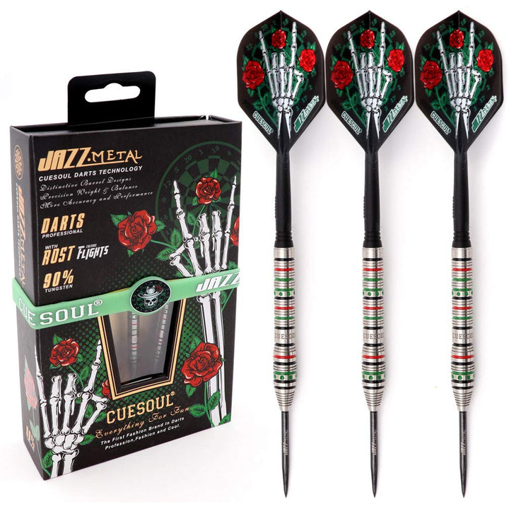 CUESOUL Jazz-Metal 21/23 / 25g Stahlspitze 90% Wolfram Dart Set mit integrierten ROST Flights CSJM-J