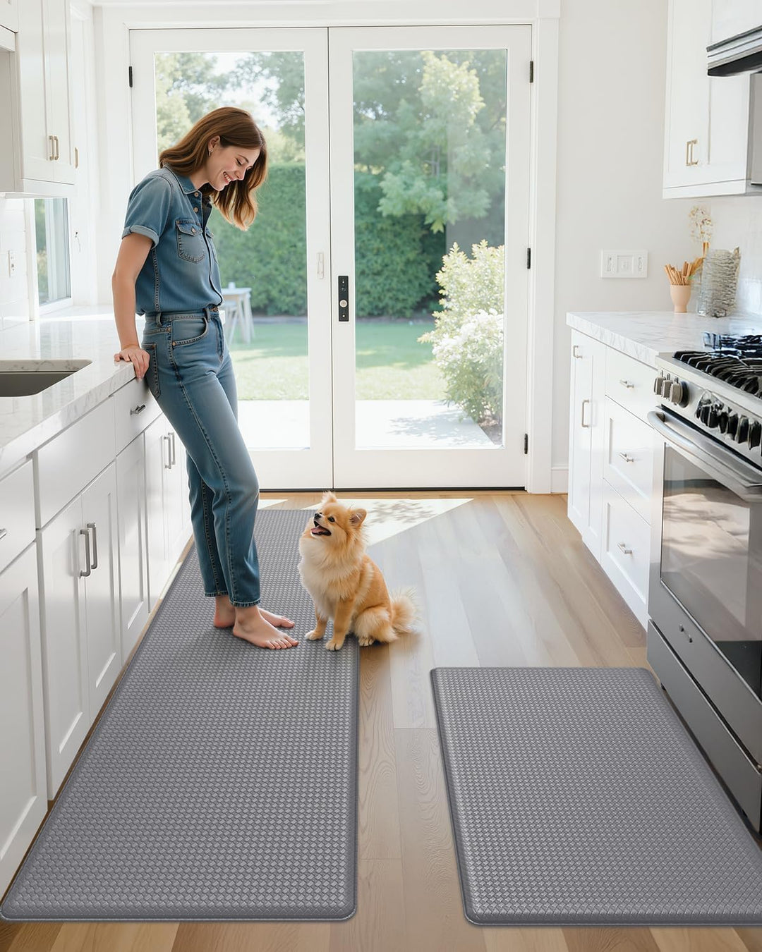 Color G Küchenläufer 2 Stück, küchenteppich waschbar rutschfest, Teppich küche mit Ölfest und Wasser