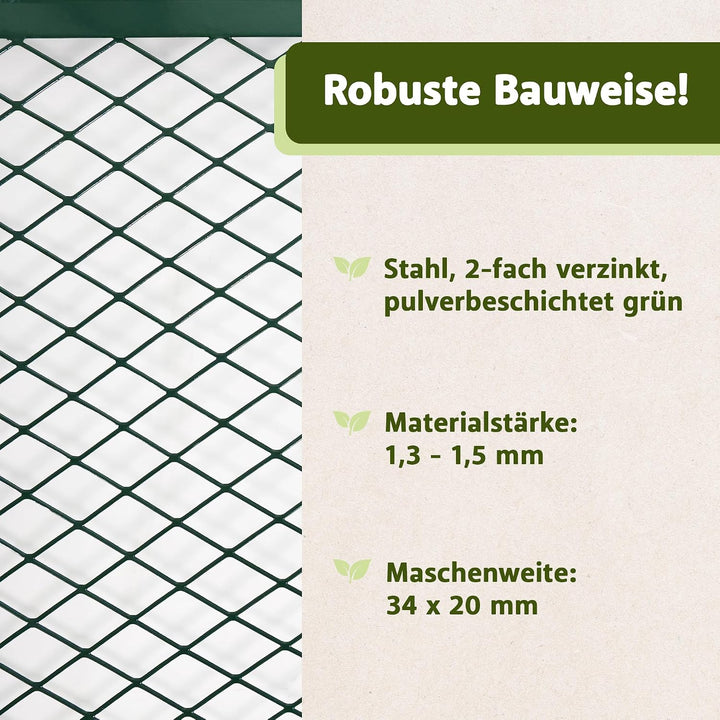 NATIV Garten Metallkomposter 80x80x70 cm dunkelgrün, Komposter mit 448 Liter Volumen, Drahtkomposter
