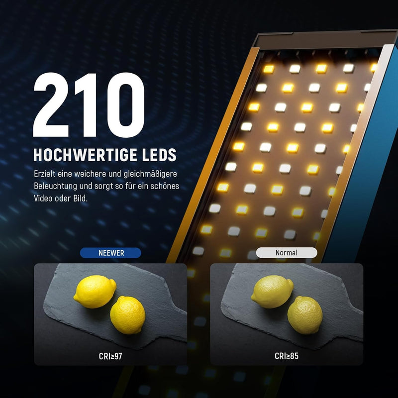 NEEWER BH20B LED Videoleuchte RGB Lichtstab mit 2,4G Fernbedienung, 2er Pack dimmbare Handlichtstab