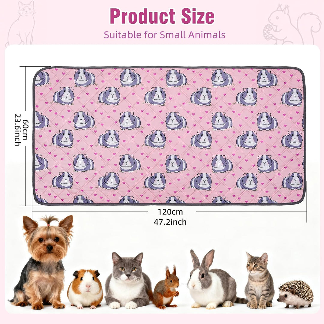 2 Stück PIPI Pads 120x60cm für Meerschweinchen, wasserdichte &amp; rutschfeste Unterlage mit 4 Lagen, su