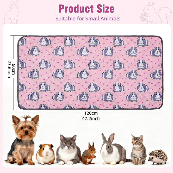 2 Stück PIPI Pads 120x60cm für Meerschweinchen, wasserdichte &amp; rutschfeste Unterlage mit 4 Lagen, su