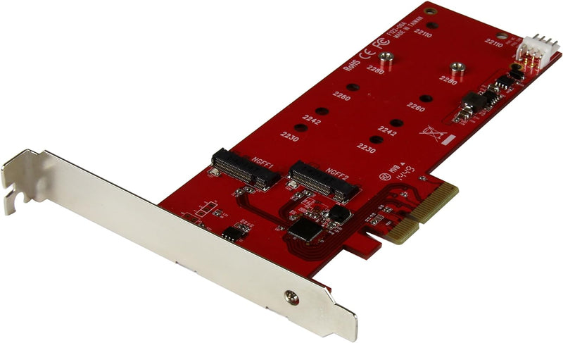 StarTech.com 2x M.2 SATA SSD Schnittstellenkarte - PCIe - PCI Express M.2 SATA III Controller - NGFF