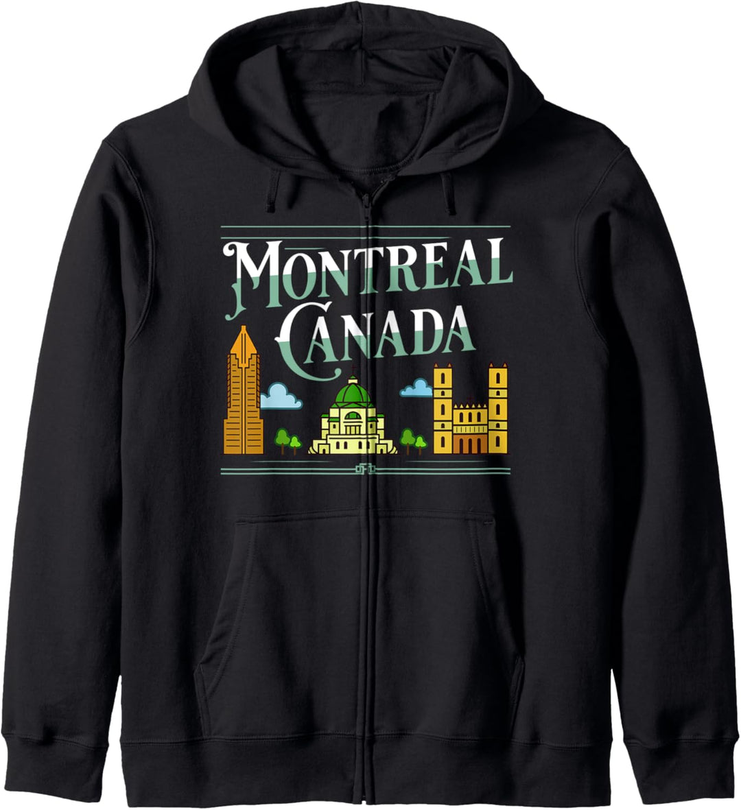 Montreal Kanada Stadt Skyline Karte Reisen Kapuzenjacke