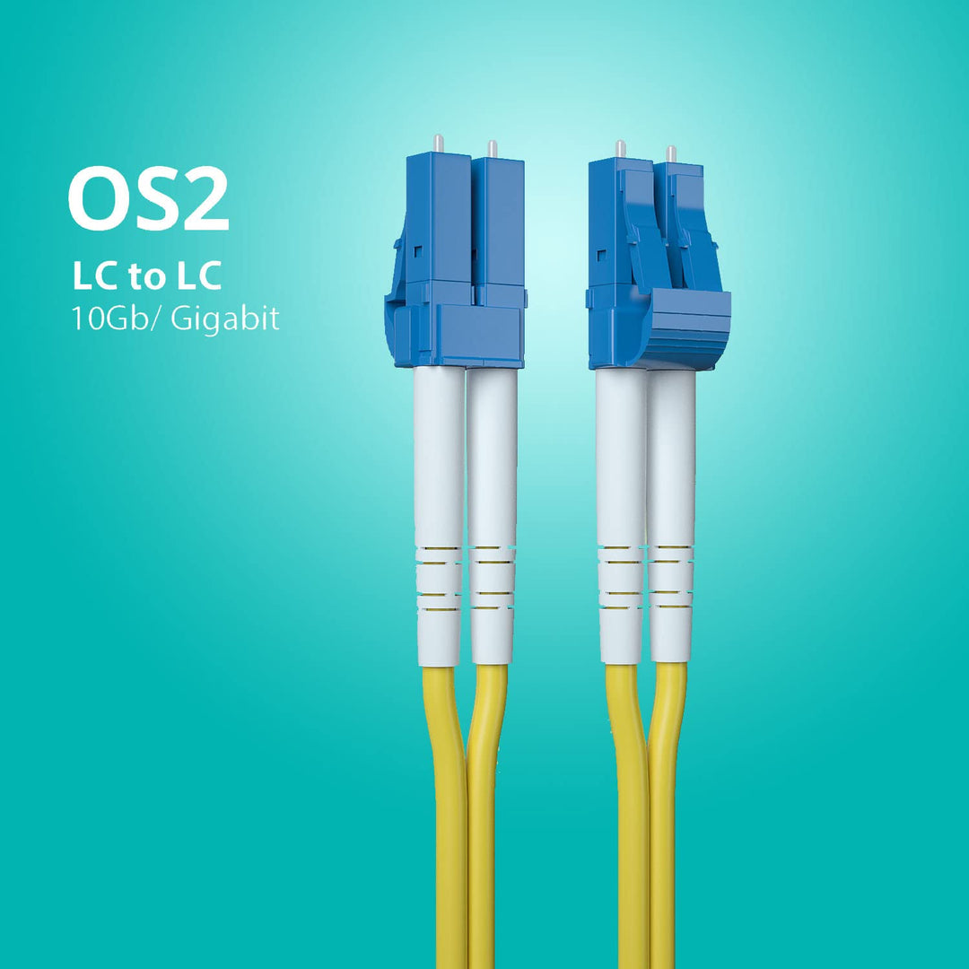 H!Fiber.com OS2 LC auf LC Duplex Glasfaser Patchkabel, Singlemode Jumper, 1-meter(3.3ft), 10 pack 1m