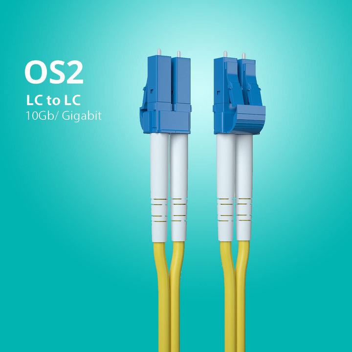 H!Fiber.com OS2 LC auf LC Duplex Glasfaser Patchkabel, Singlemode Jumper, 1-meter(3.3ft), 10 pack 1m