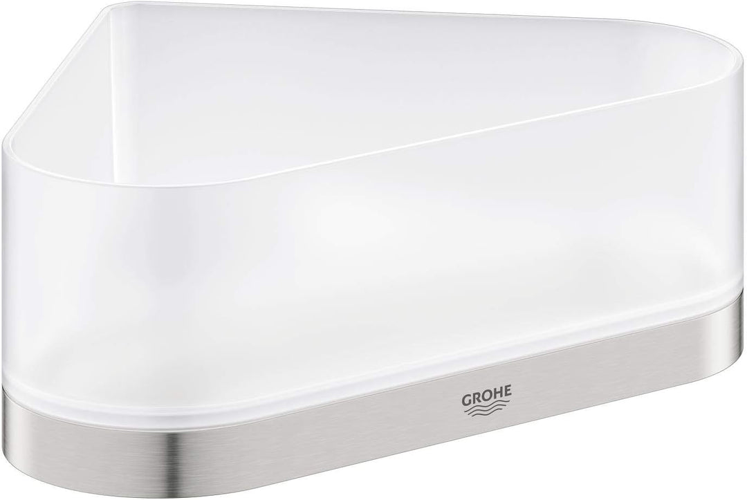 Grohe Selection | Accessoires-Eck-Duschablage mit Halterung | supersteel | 41038DC0 Supersteel Eck-D