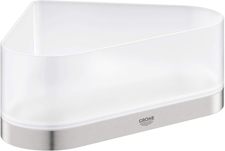 Grohe Selection | Accessoires-Eck-Duschablage mit Halterung | supersteel | 41038DC0 Supersteel Eck-D