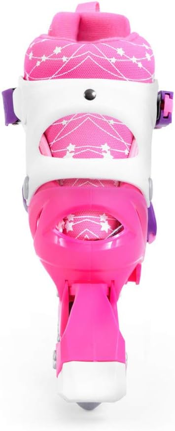 SMJ Kinder Mädchen Set 2in1 Inliner Rollschuhe VERSTELLBAR Inline Skates mit LED Rollen + Schonerset
