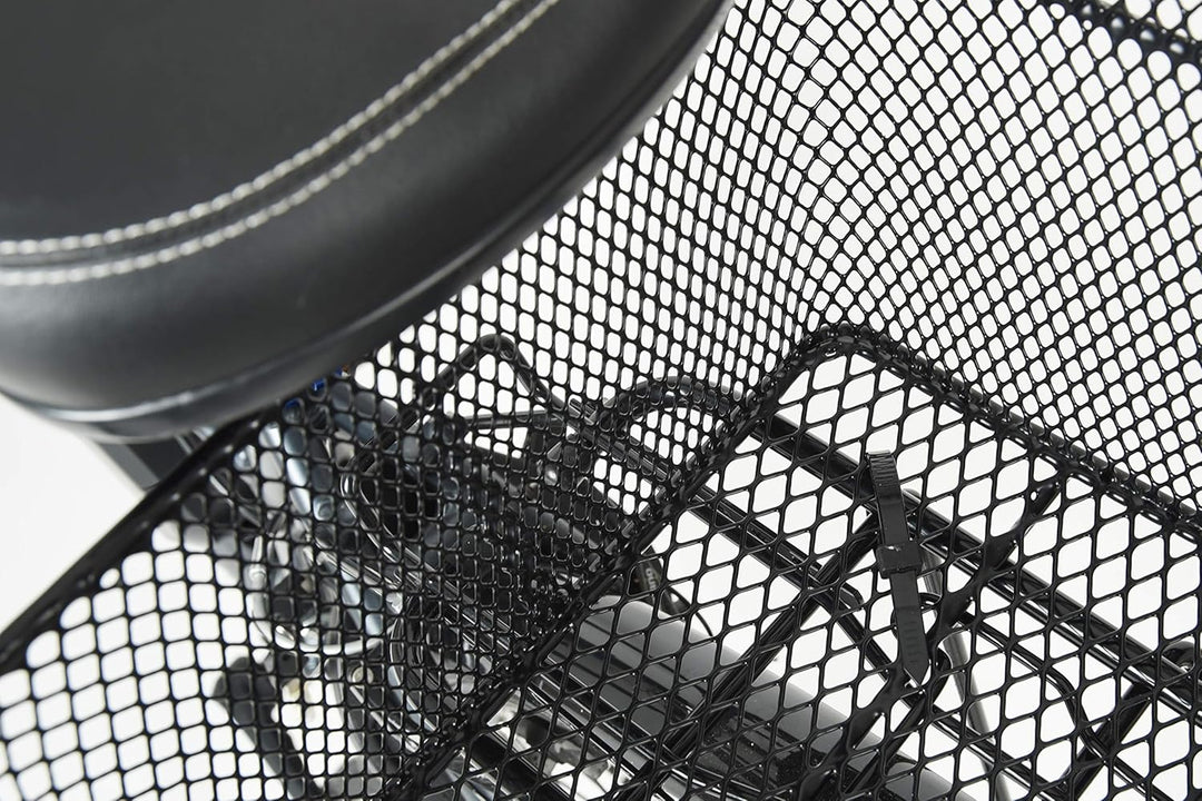 Fischer Gepäckträgerkorb School, Fahrradkorb, engmaschig, diebstahlsicher, für E-Bikes geeignet, Tra