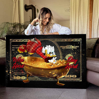 Artmazing | Dagobert Duck Bild bunt | Dagobert Duck Leinwand | Coole Wandbilder Wohnzimmer | Bild Da