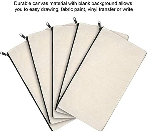 Jevina 50 Stück DIY Stoffbeutel Klein, Kosmetiktasche Klein, Leinwand ReiiVerschluss Tasche Bleistif