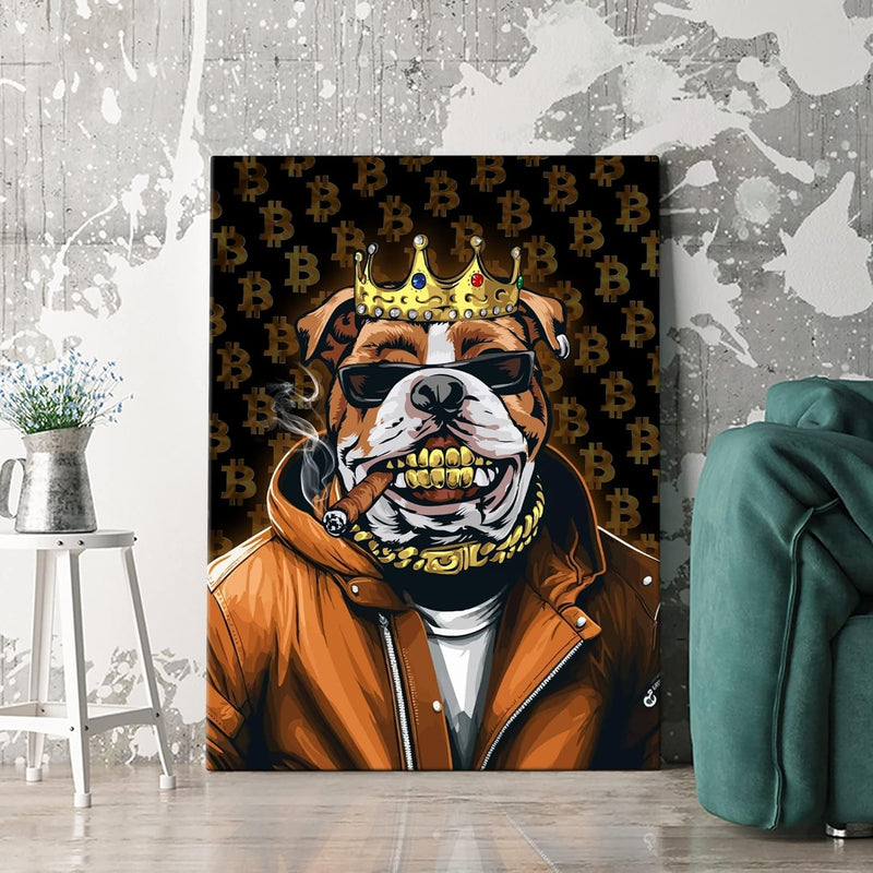 Artmazing | Pitbullbild gross hochkant | Bilder Pitbull modern auf Leinwand | Wohnzimmer | Pitbullbi