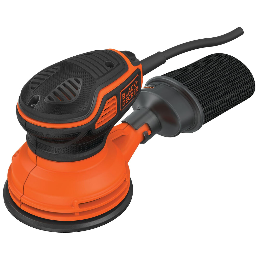 Black+Decker Exzenterschleifer (240W, mit integrierter Staubabsaugung, zum Schleifen/Polieren, werkz