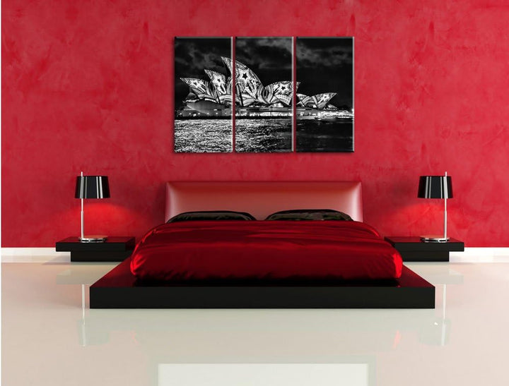 Pixxprint Sydney Opera House als Leinwandbild/Grösse: 3 Teilig (120x80) cm/Wandbild/Kunstdruck/ferti