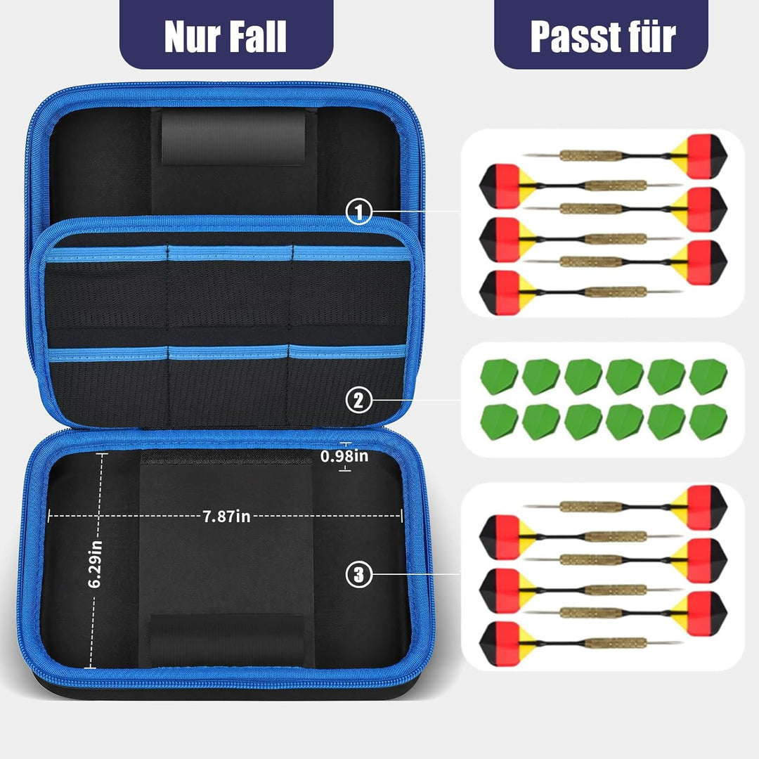 Boobowl Darts Tasche - Hard Shell Stossfeste Dart-Aufbewahrungstasche, Tragbare Tragekoste für Stahl