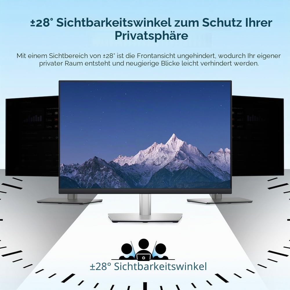MOBDIK Abnehmbarer Computer Blickschutzfolie 22 Zoll für 16:9 Monitor, Anti Glare Blaulicht Filter,