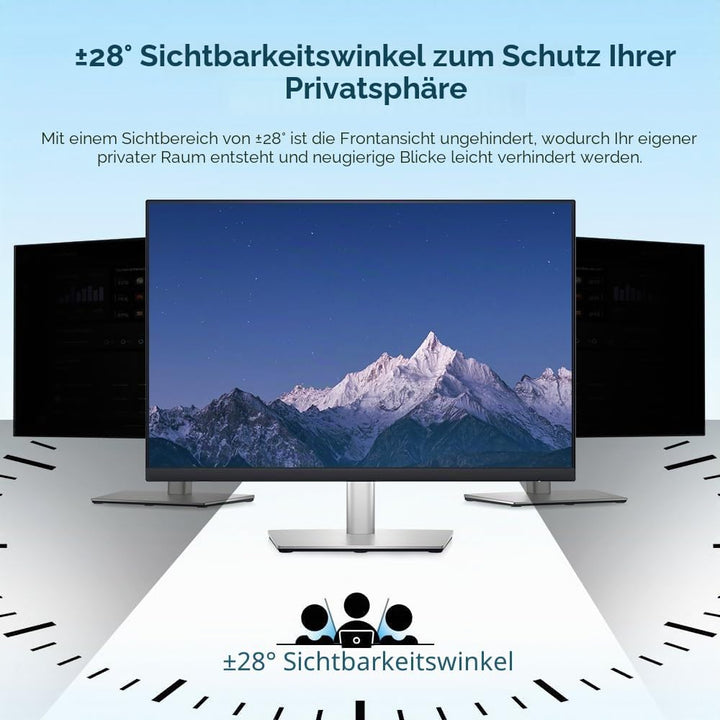 MOBDIK Abnehmbarer Computer Blickschutzfolie 22 Zoll für 16:9 Monitor, Anti Glare Blaulicht Filter,