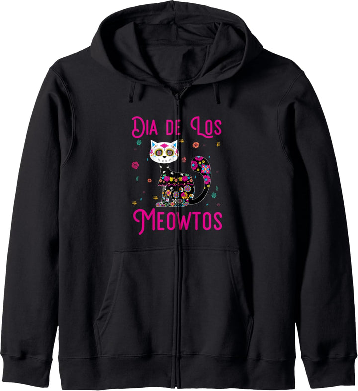 Dia De Los Meowtos / Muertos Geschenk Skelett Katze Kapuzenjacke