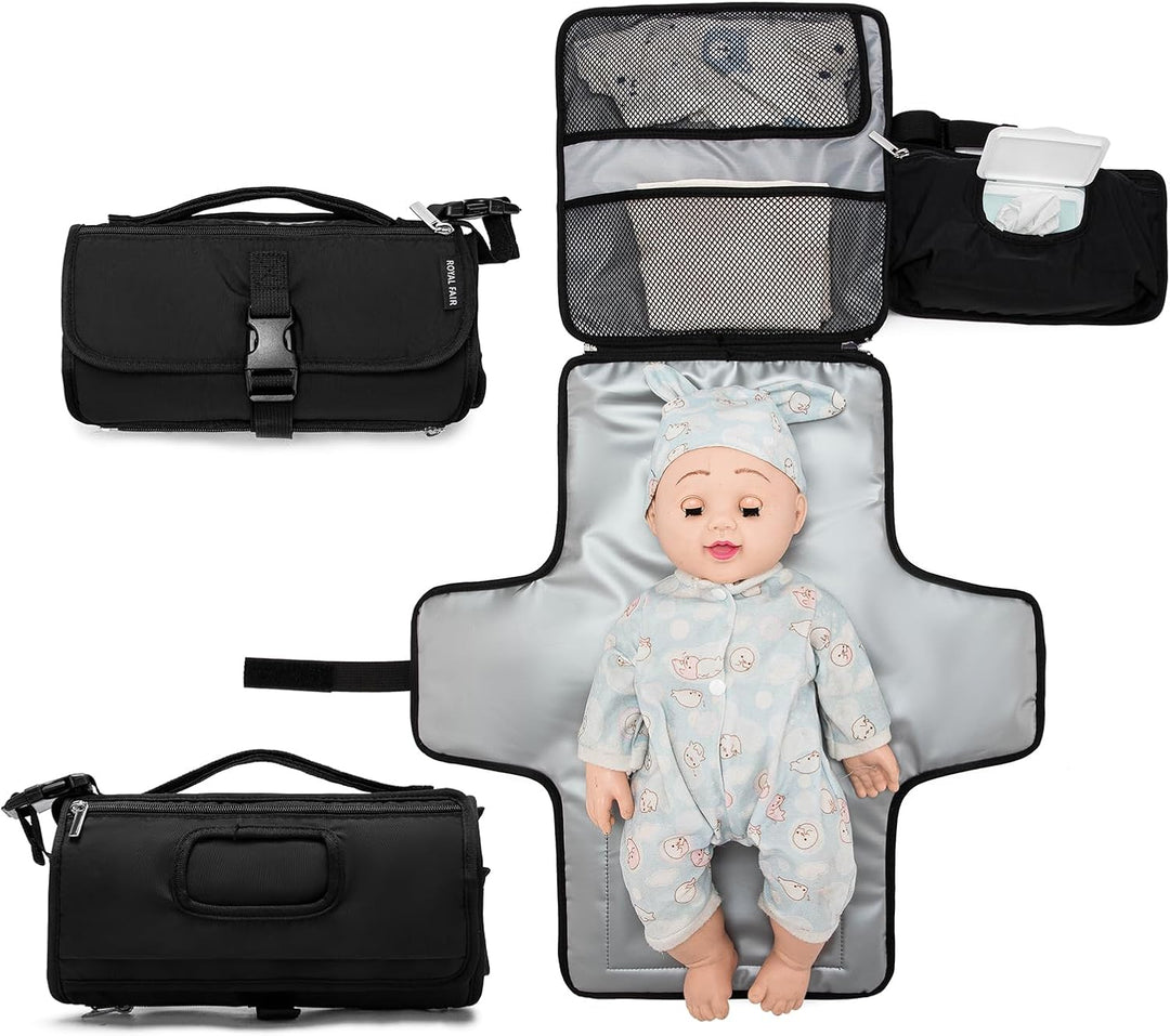ROYALFAIR Baby Wickelrucksack Wickeltasche Rucksack mit tragbarer Wickelauflage, Windeltasche mit Fä