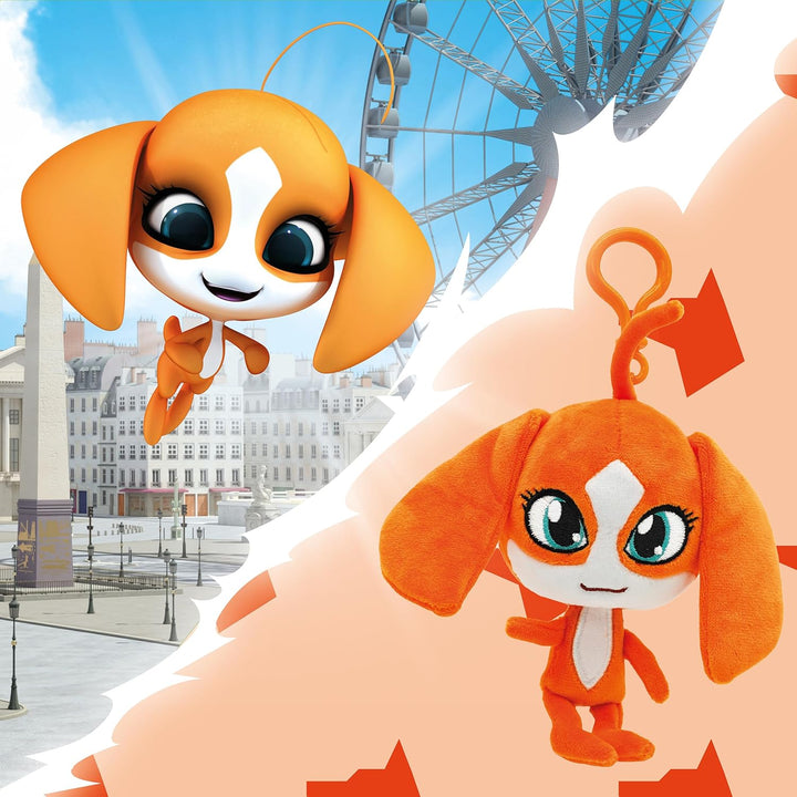 Miraculous Ladybug – Kwami Lebensgrosse Barkk, Plüsch-Spielzeug zum Anklippen für Kinder, superweich