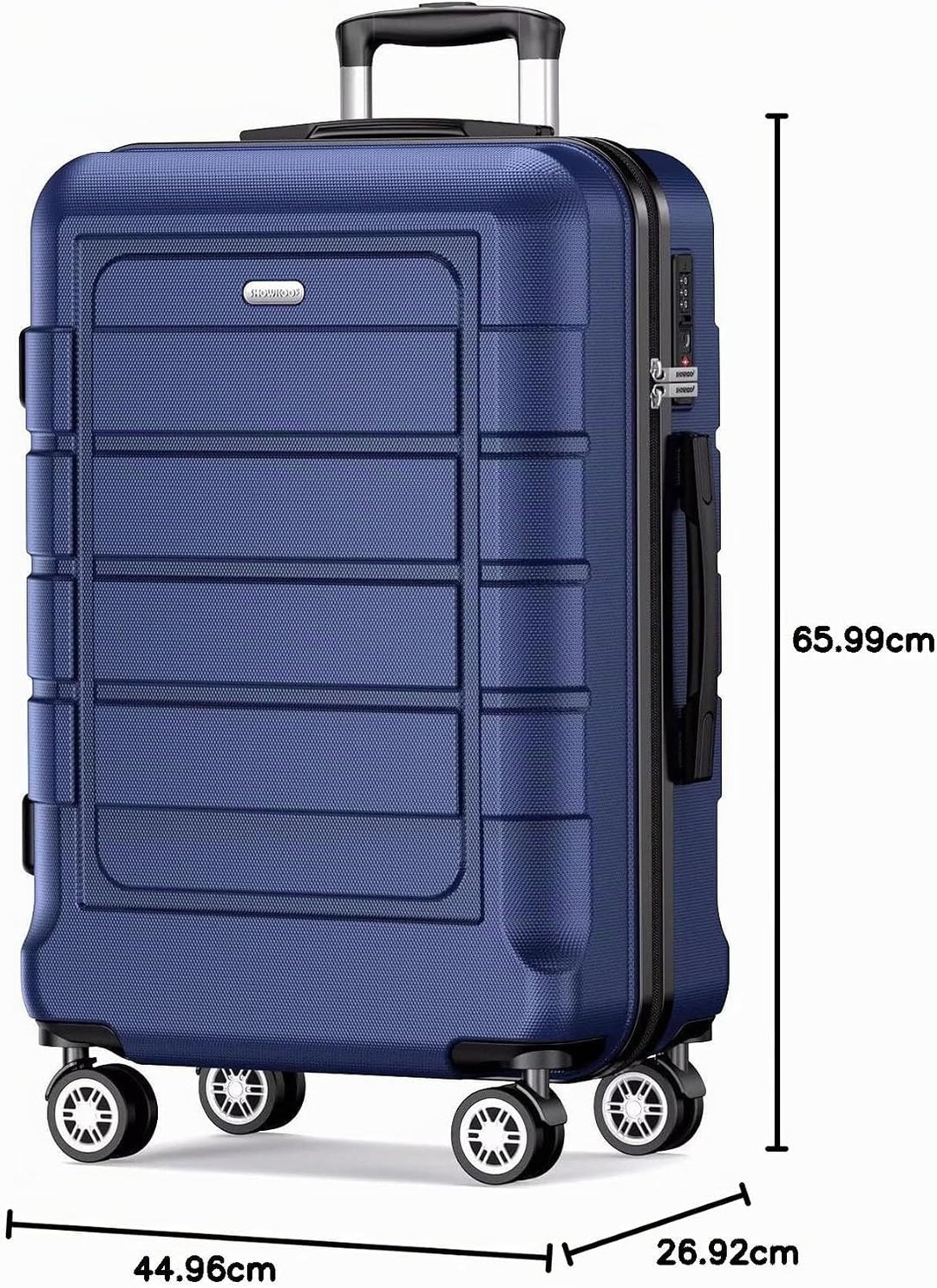 SHOWKOO Koffer Mittelgross Hartschale Leicht Reisekoffer ABS+PC Erweiterbar Haltbar Trolley Handgepä