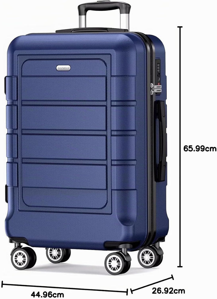 SHOWKOO Koffer Mittelgross Hartschale Leicht Reisekoffer ABS+PC Erweiterbar Haltbar Trolley Handgepä