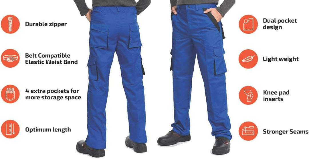 Mazalat Lange Arbeitshose mit Multifunktionstaschen Berufsbekleidung für Handwerker, Maurer, Dachdec
