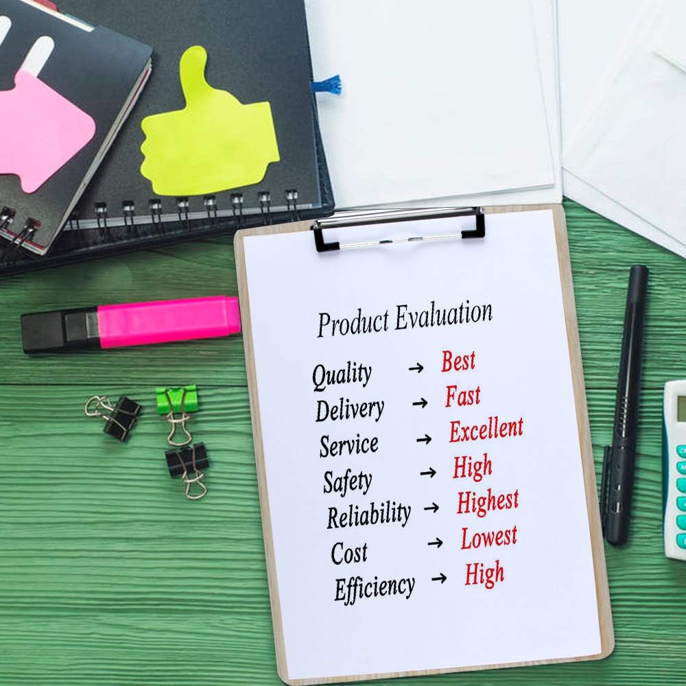 Uquelic Klemmbrett/Schreibbrett/Clipboard A4-4Pcs Klemmbretter A4 Eleganz Luxus Holzmaserung Abgerun