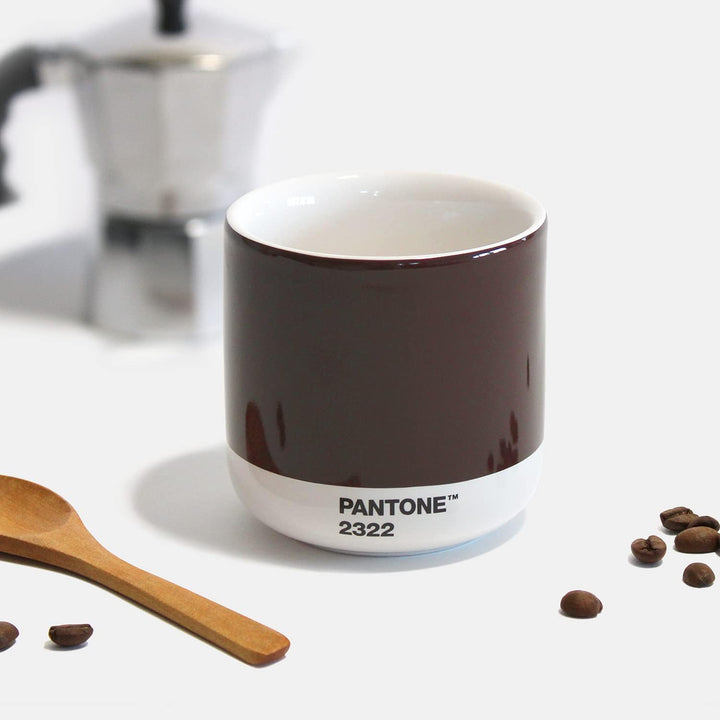 Pantone doppelwandiger Porzellan-Thermobecher Cortado, ohne Henkel, 190ml, Brown 2322