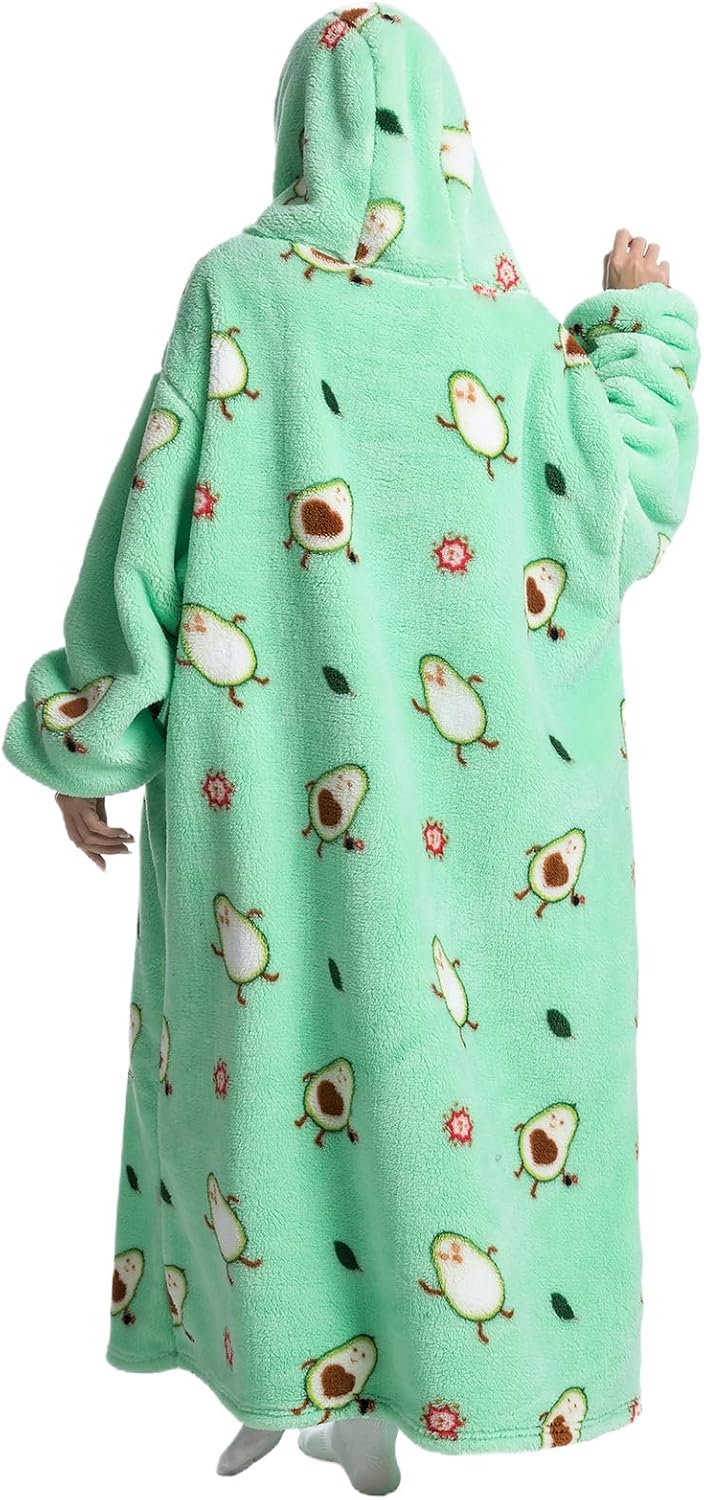 Ultra Weiche Hoodie Decke mit Ärmeln Warme Flanell Decke zum Anziehen für Zuhause Sofa und Bett, Kus