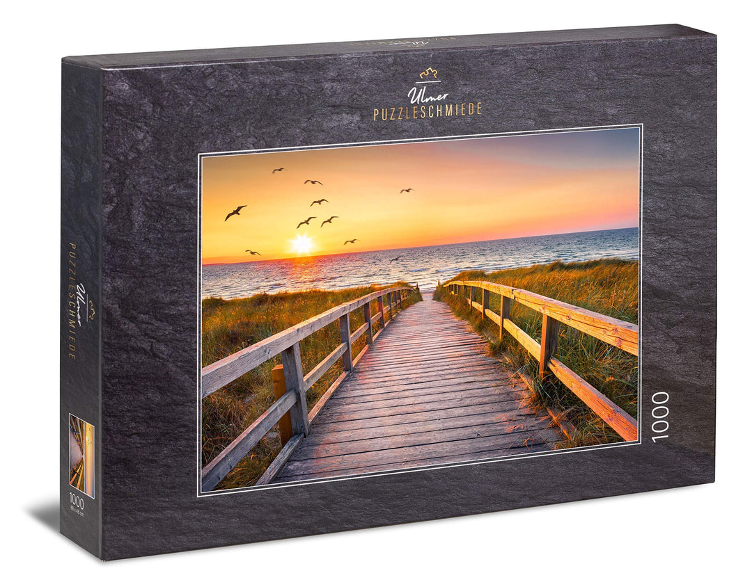 Ulmer Puzzleschmiede - Puzzle Abendstunde auf Sylt - klassisches 1000 Teile Puzzle - Nordsee-Motiv m