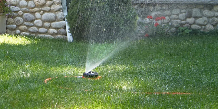 Dramm Colorstorm 9-pattern Turret Sprinkler mit widerstandsfähigen Metall Boden Blau, Blau