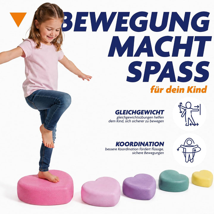 Rocks, Sensorische Balanciersteine für Kinder – 5er Set – Belastbar, Fördert Gleichgewicht, Motorik