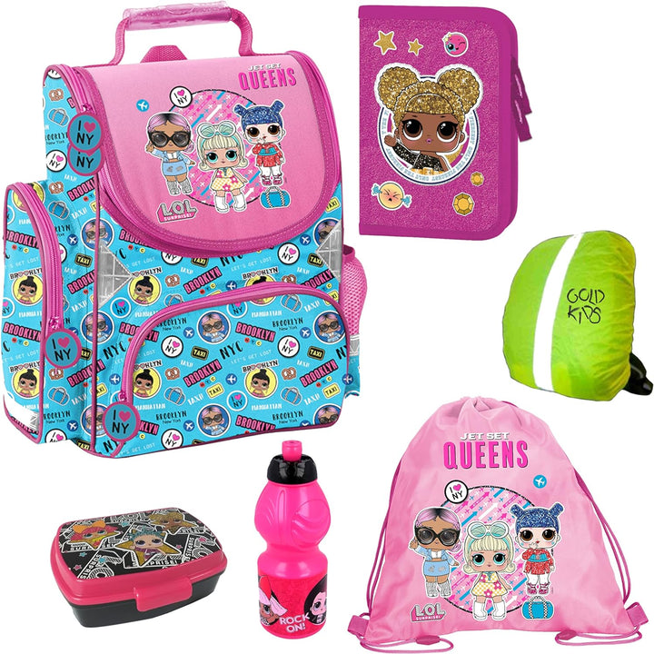 Goldkids L.O.L Surprise LOL Schulranzen Set ergonomischer Ranzen Federmappe Turnbeutel Brotdose Trin