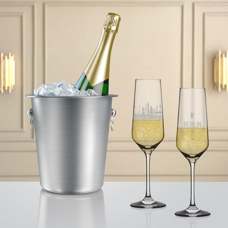3forCologne Sektglas 2er Set mit Skyline - Das exklusive Sektglas mit den wichtigsten touristischen