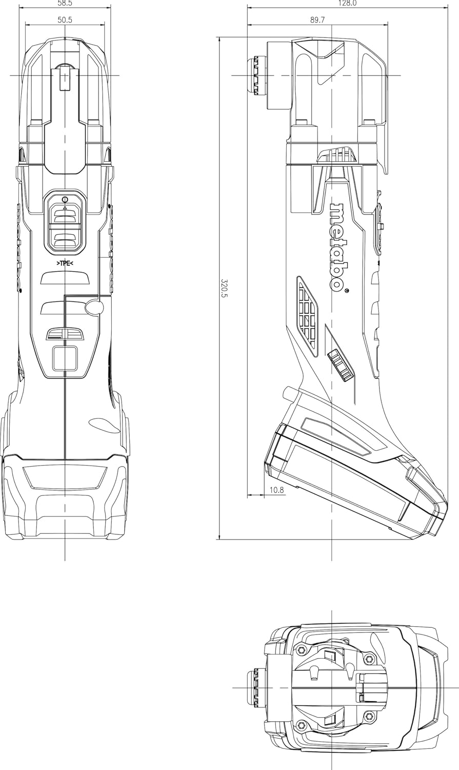 metabo Akku-Multitool MT 18 LTX Compact - 18V, 7.000 – 18.000/min Schwingzahl, 1,6° Oszillationswink